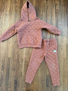 COTTON ON KIDS Textured Hoodie & Jogger Set - Checkered size 5